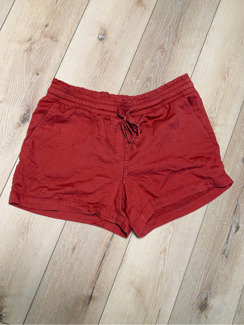 LOFT Rust Red Drawstring Athletic Shorts